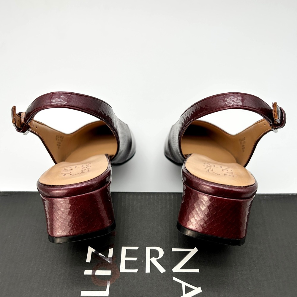 Womens Slingback Block Heels Naturalizer Ginger Size 9 M‎ Cranberry Dark Red NEW - Picture 4 of 7